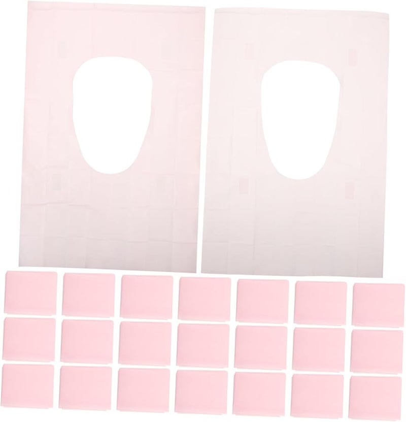 أغطية مقاعد المرحاض القابلة للتخلص منها 50 قطعة، وسادات مرحاض للسفر لاستخدام دورات المياه العامة والاستخدام الخارجي - Image 1